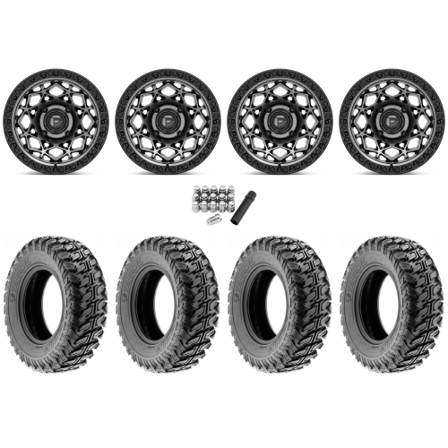 Terache Stryker 32x10-15 (8ply) Tires on Fuel Unit Matte Gunmetal Wheels