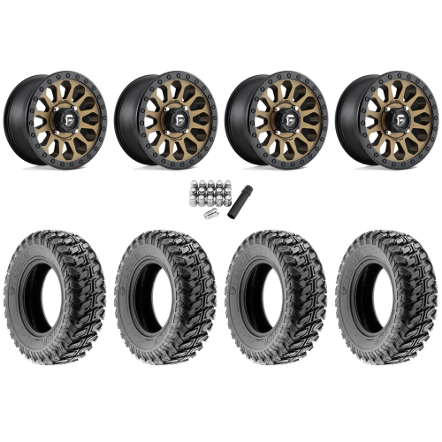 Terache Stryker 33x10-15 (8ply) Tires on Fuel Vector Matte Bronze Wheels