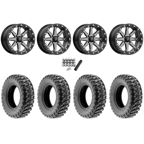 Terache Stryker 33x10-15 (8ply) Tires on MSA M21 Lok Gunmetal Beadlock Wheels