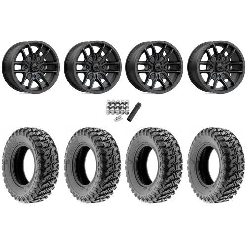 Terache Stryker 32x10-15 (8ply) Tires on MSA M43 Fang Titanium Tint Wheels