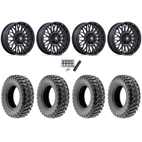 Terache Stryker 32x10-15 (8ply) Tires on MSA M50 Clubber Matte Black DDT Wheels