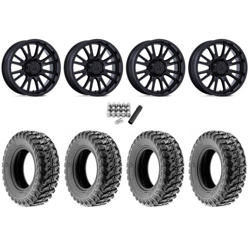 Terache Stryker 32x10-15 (8ply) Tires on MSA M51 Thunderlips Matte Black Wheels