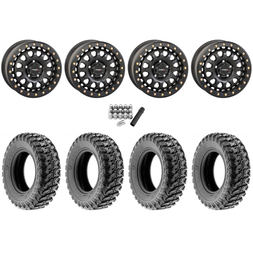 Terache Stryker 33x10-15 (8ply) Tires on System 3 Offroad SB-6 Matte Black Beadlock Wheels