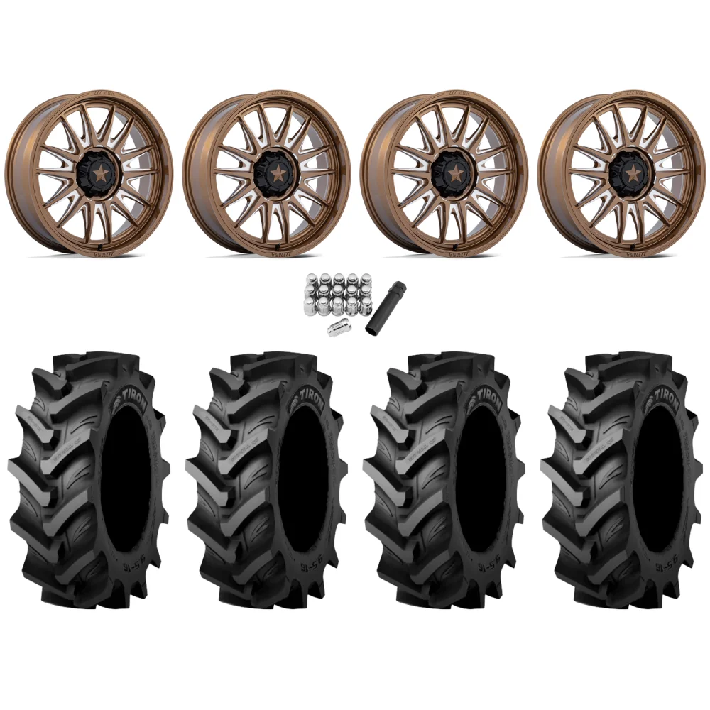 Tiron HS617 TT 40x11.2-20 Tires on MSA M55 Commander Gloss Bronze Milled Wheels, complete kit