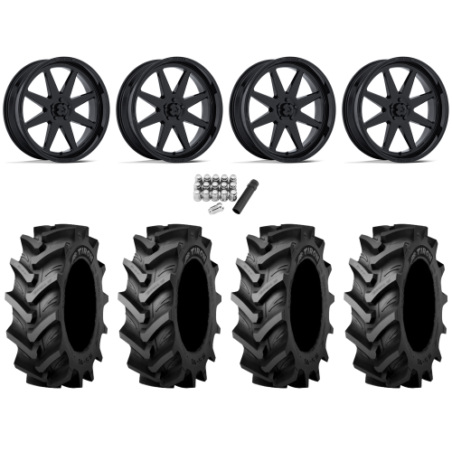 Tiron HS617 TT 42x9.5-24 Tires on MSA M54 Spark Gloss Black Wheels
