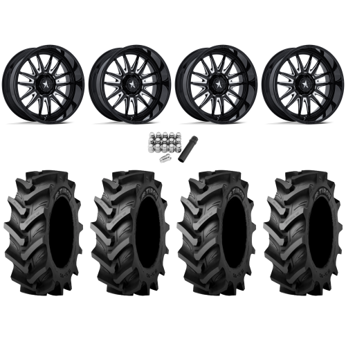 Tiron HS617 TT 46x12.4-24 Tires on MSA M55 Commander Gloss Black Milled (24x10) Wheels
