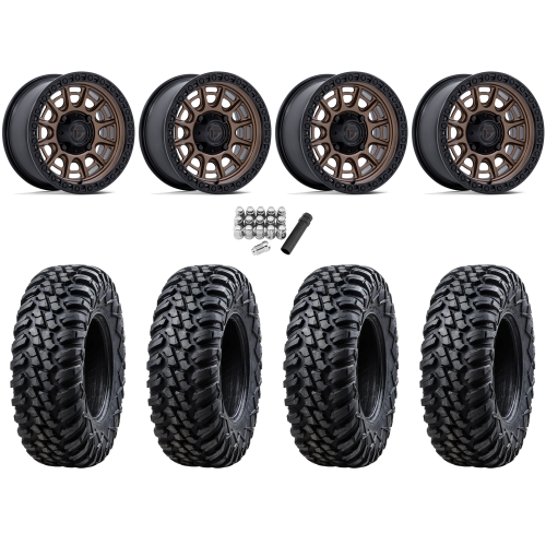 Tusk Terrabite 30x10-15 Radial Tires on Fuel Cycle Matte Bronze Wheels Tusk Terrabite 30x10-15 Radial Tires on Fuel Cycle Matte Bronze Wheels