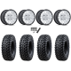 Tusk Terrabite 30x10-15 Radial Tires on Fuel Piston Hyper Silver Machined Wheels