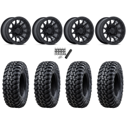 Tusk Terrabite 28x10-15 Radial Tires on Fuel Piston Matte Black Wheels