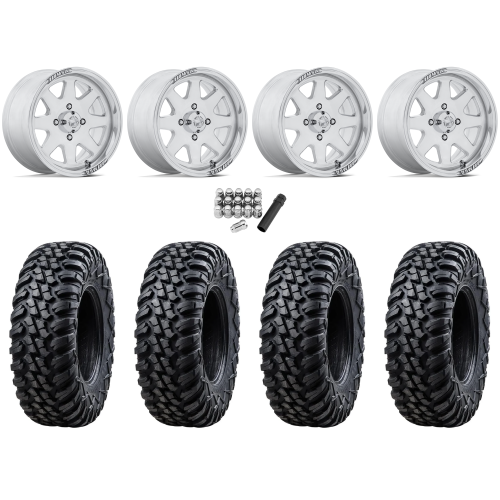 Tusk Terrabite 28x10-15 Radial Tires on MSA M54 Spark Polished Wheels