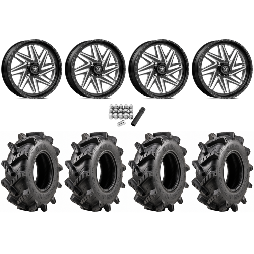 Wild Boar Razorback M/T 33x9.5-20 (6-Ply) Mud Tires on American Force K08 Carver Black Forged Wheels