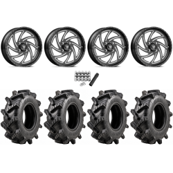 Wild Boar Razorback M/T 33x9.5-20 (6-Ply) Mud Tires on American Force K11 Seven Black Forged Wheels