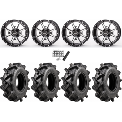 Wild Boar Razorback M/T 28x9.5-14 (6-Ply) Mud Tires on Frontline 556 Machined Wheels