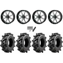Wild Boar Razorback M/T 33x9.5-20 (6-Ply) Mud Tires on Frontline 556 Machined Wheels