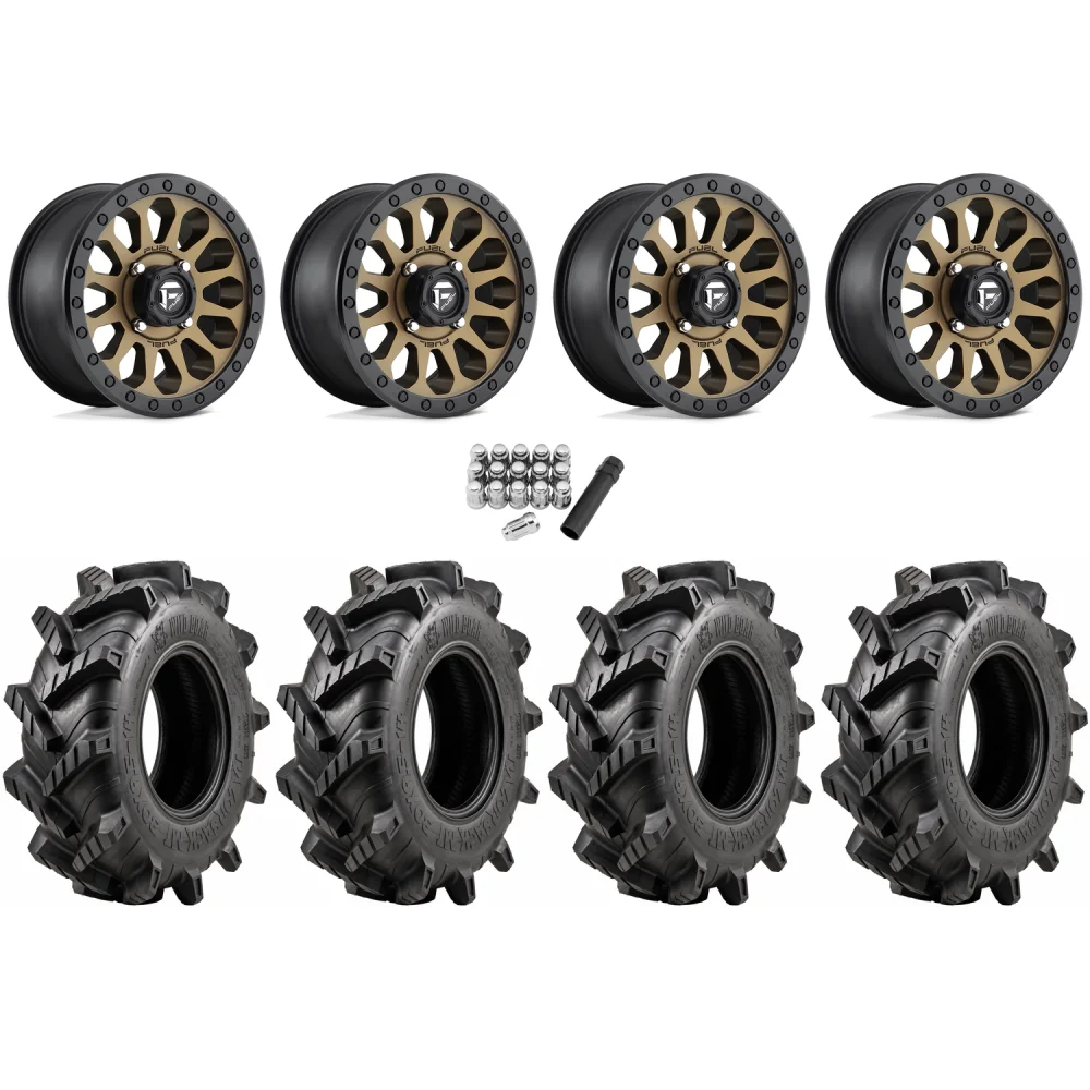 Wild Boar Razorback M/T 30x9.5-14 tires on Fuel Vector Matte Bronze wheels, complete kit