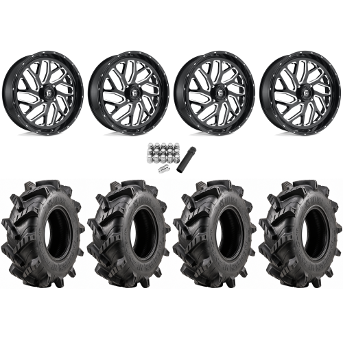 Wild Boar Razorback M/T 33x9.5-20 (6-Ply) Mud Tires on Fuel Triton Gloss Black Milled Wheels
