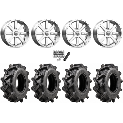 Wild Boar Razorback M/T 33x9.5-20 (6-Ply) Mud Tires on MSA M34 Flash Chrome Wheels