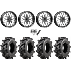 Wild Boar Razorback M/T 33x9.5-20 (6-Ply) Mud Tires on MSA M45 Portal Gloss Black Milled Wheels