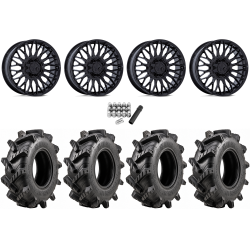 Wild Boar Razorback M/T 33x9.5-20 (6-Ply) Mud Tires on MSA M50 Clubber Gloss Black Wheels