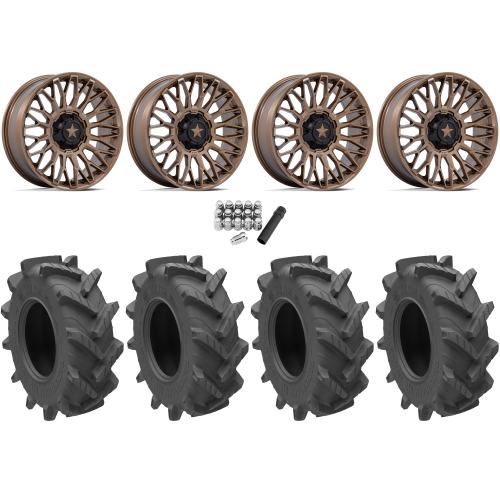 Wild Boar Razorback M/T 33x9.5-20 (6-Ply) Mud Tires on MSA M50 Clubber Matte Bronze Wheels