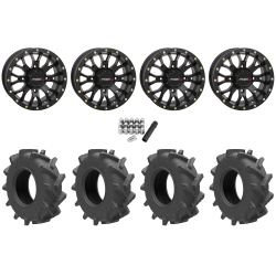 Wild Boar Razorback M/T 30x9.5-14 (6-Ply) Mud Tires on ST-3 Matte Black Wheels