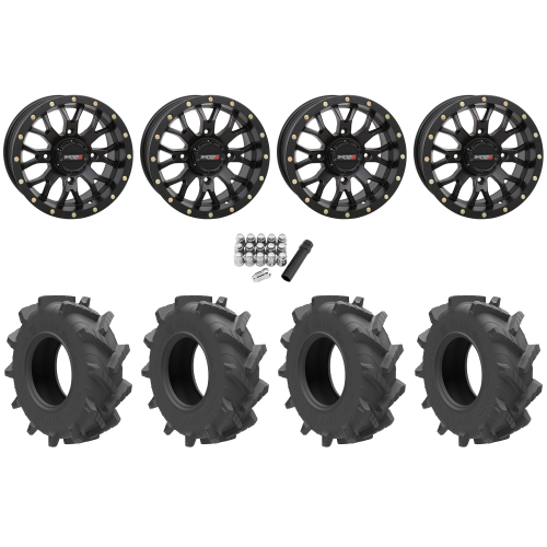 Wild Boar Razorback M/T 30x9.5-14 (6-Ply) Mud Tires on ST-3 Matte Black Wheels