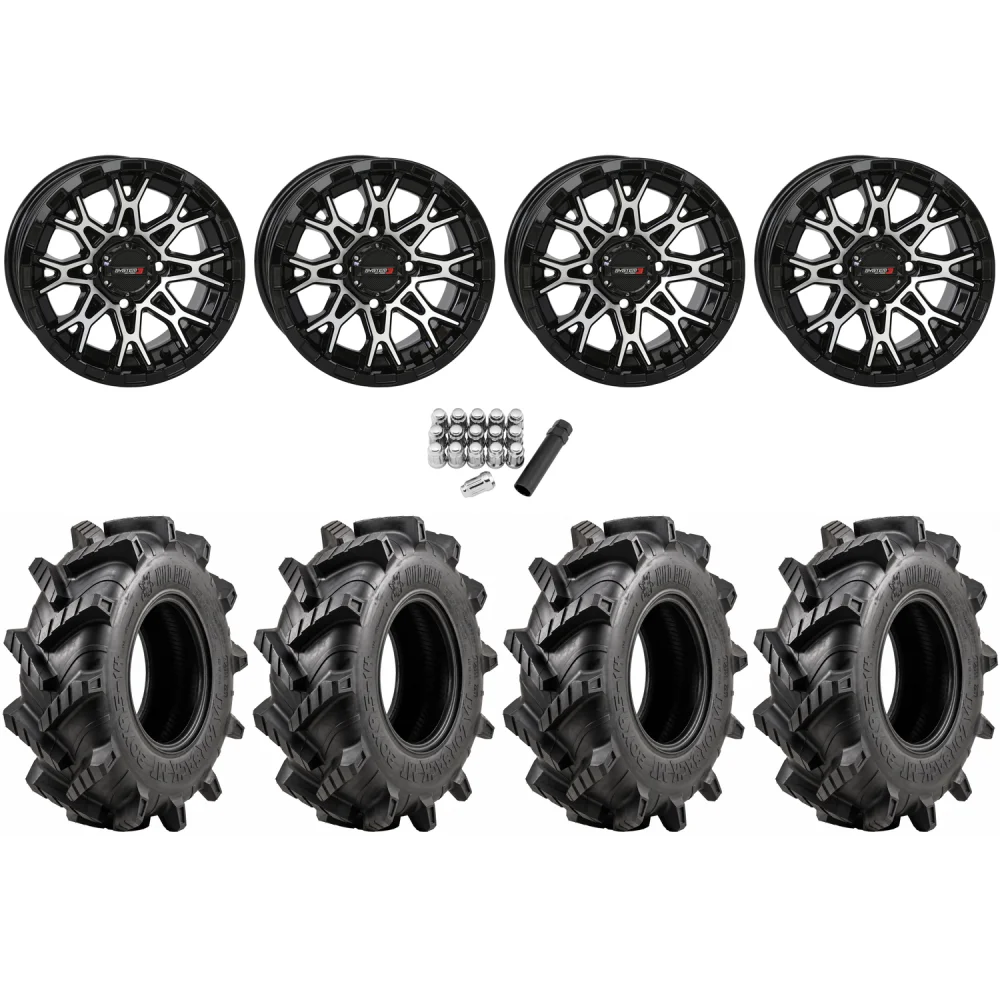 Wild Boar Razorback M/T 30x9.5-14 tires on ST-6 Machined wheels, complete kit