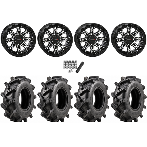 Wild Boar Razorback M/T 28x9.5-14 (6-Ply) Mud Tires on ST-6 Machined Wheels