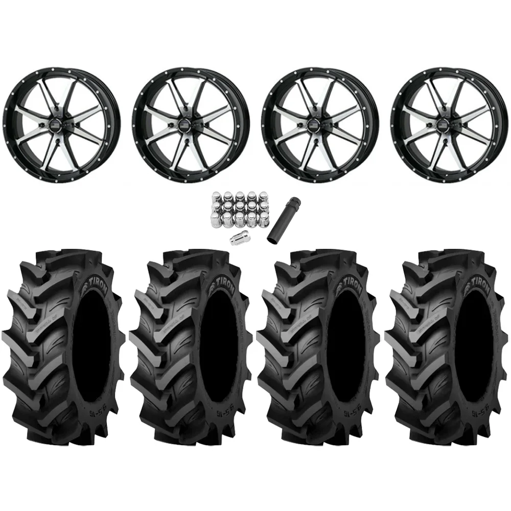 Tiron HS617 TT 40x11.2-20 Tires on Frontline 556 Machined Wheels, complete kit