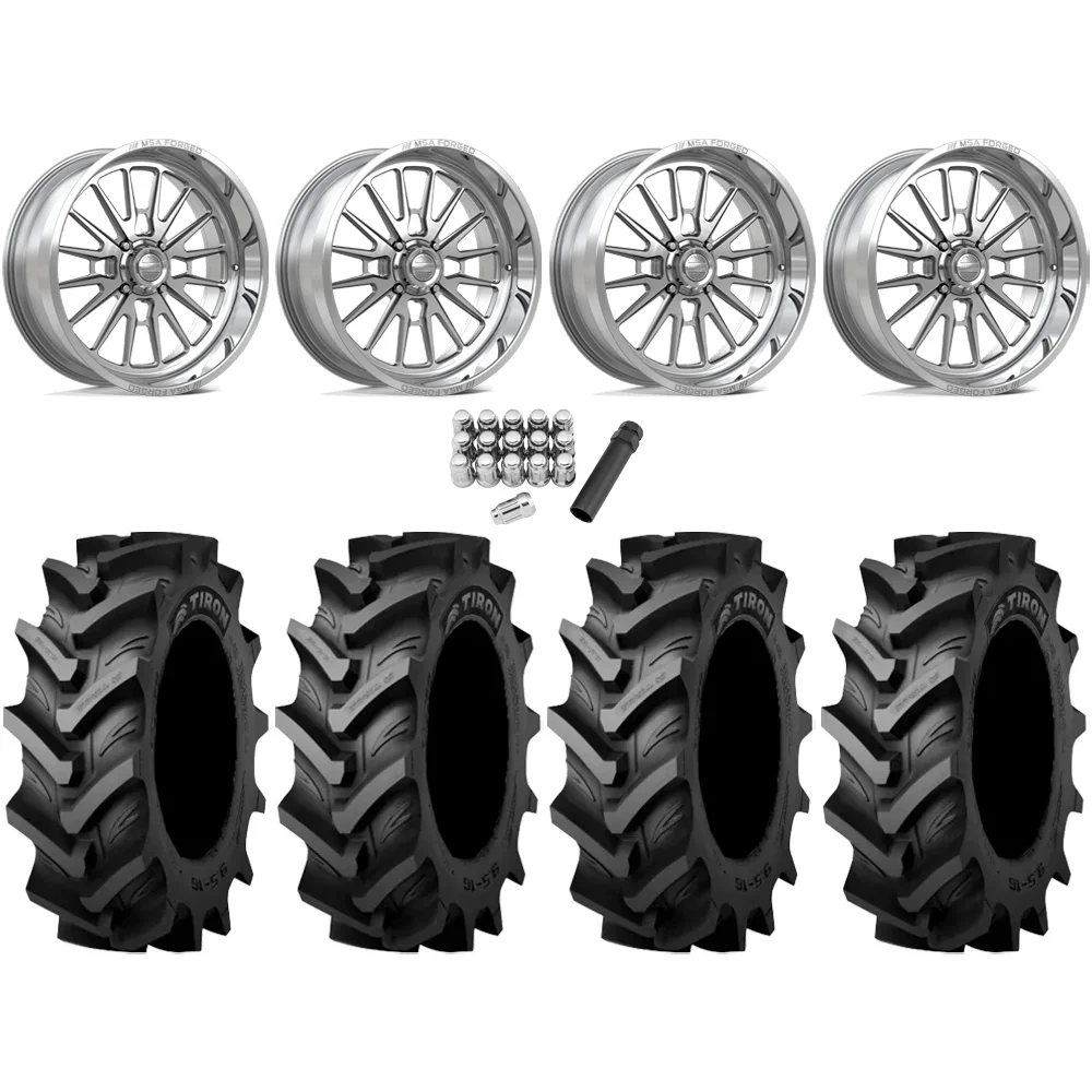 Tiron HS617 TT 46x12.4-24 Tires on MSA Breakout Polished (24x10) Forged Wheels, complete kit
