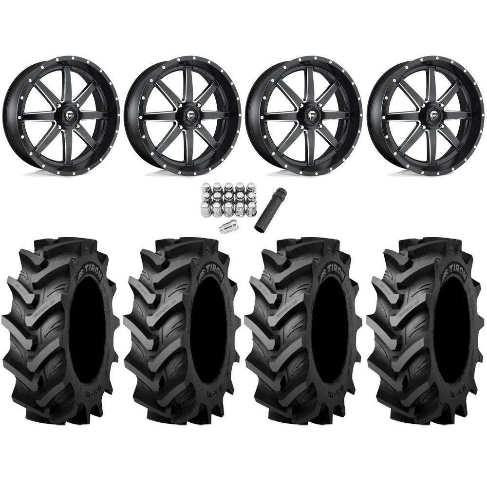 Tiron HS617 TT 37x9.5-20 Tires on Fuel Maverick Matte Black Milled Wheels, complete kit