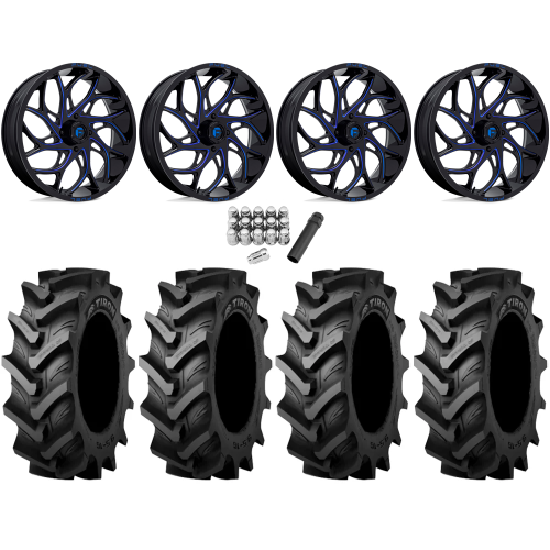 Tiron HS617 TT 40x11.2-20 Tires on Fuel Runner Candy Blue Wheels Tiron HS617 TT 40x11.2-20 Tires on Fuel Runner Candy Blue Wheels