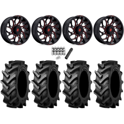 Tiron HS617 TT 44x11.2-24 Tires on Fuel Runner Candy Red Wheels