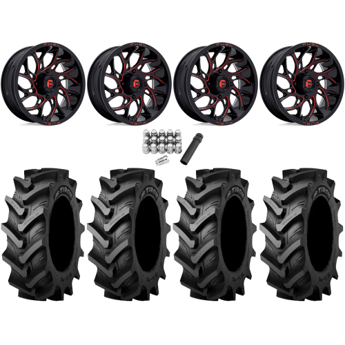 Tiron HS617 TT 46x12.4-24 Tires on Fuel Runner Candy Red Wheels Tiron HS617 TT 46x12.4-24 Tires on Fuel Runner Candy Red Wheels