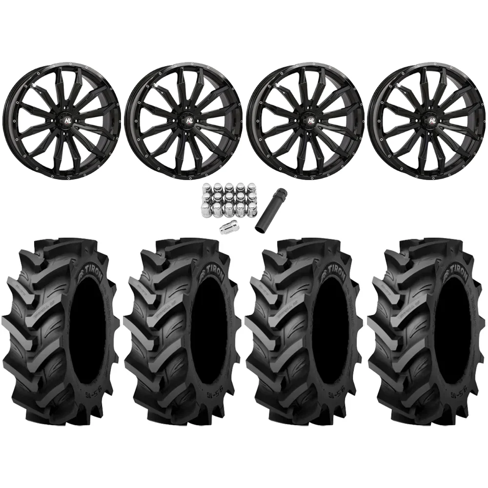 Tiron HS617 TT 40x11.2-20 Tires on High Lifter HL21 Gloss Black Wheels, complete kit