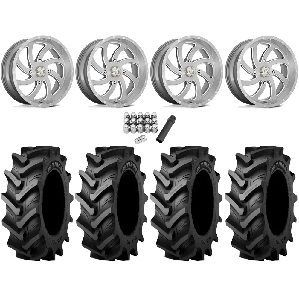 Tiron HS617 TT 37x9.5-20 Tires on MSA M36 Switch Brushed Titanium Wheels, complete kit