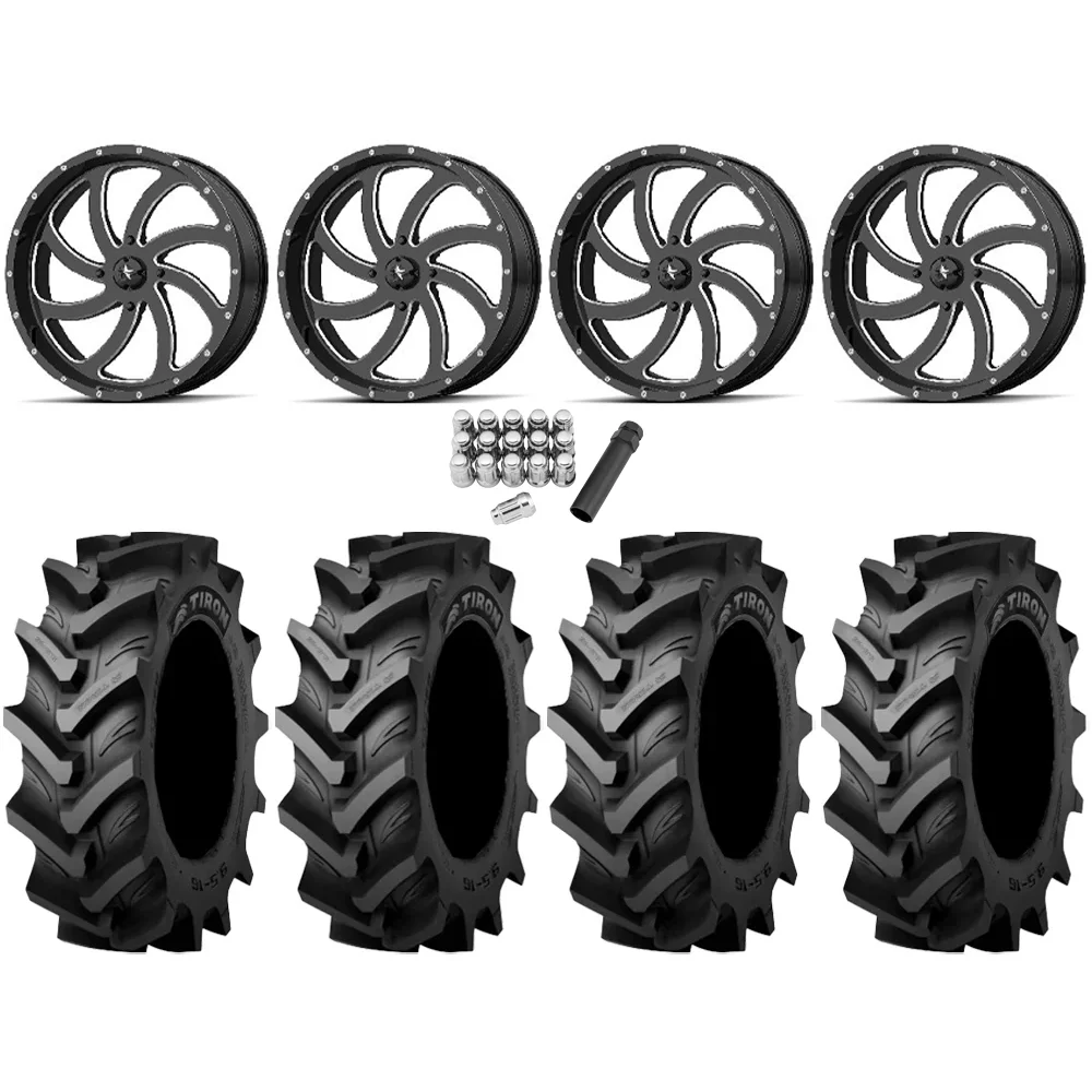 Tiron HS617 TT 40x11.2-20 Tires on MSA M36 Switch Gloss Black Milled Wheels, complete kit