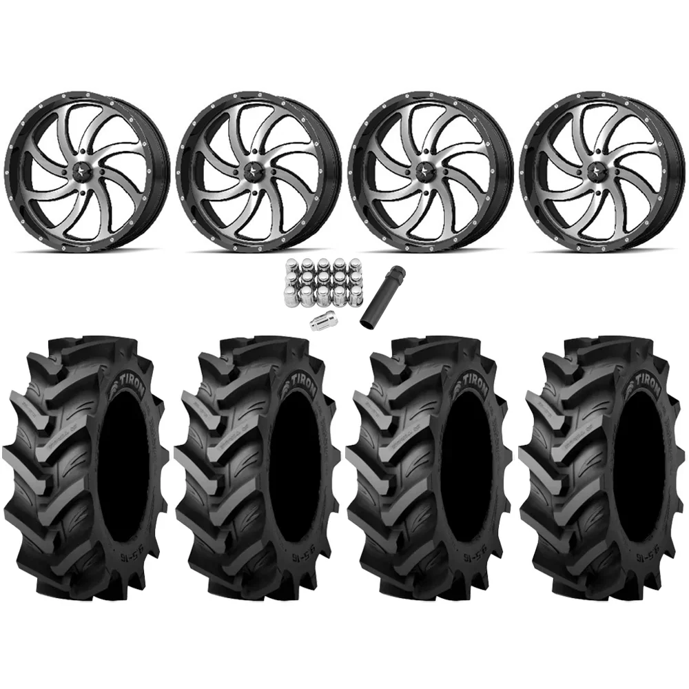 Tiron HS617 TT 40x11.2-20 Tires on MSA M36 Switch Machined Wheels, complete kit
