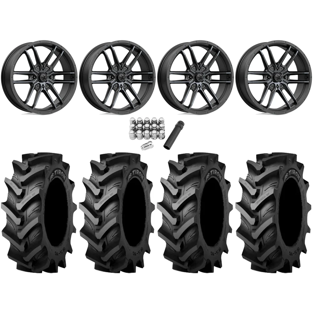 Tiron HS617 TT 37x9.5-20 Tires on MSA M43 Fang Titanium Tint Wheels, complete kit