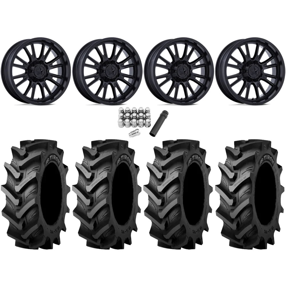 Tiron HS617 TT 46x12.4-24 Tires on MSA M51 Thunderlips Matte Black Wheels, complete kit