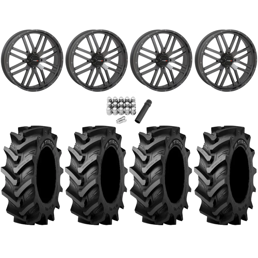 Tiron HS617 TT 44x11.2-24 Tires on System 3 Offroad ST-3 Gunmetal Grey Wheels, complete kit