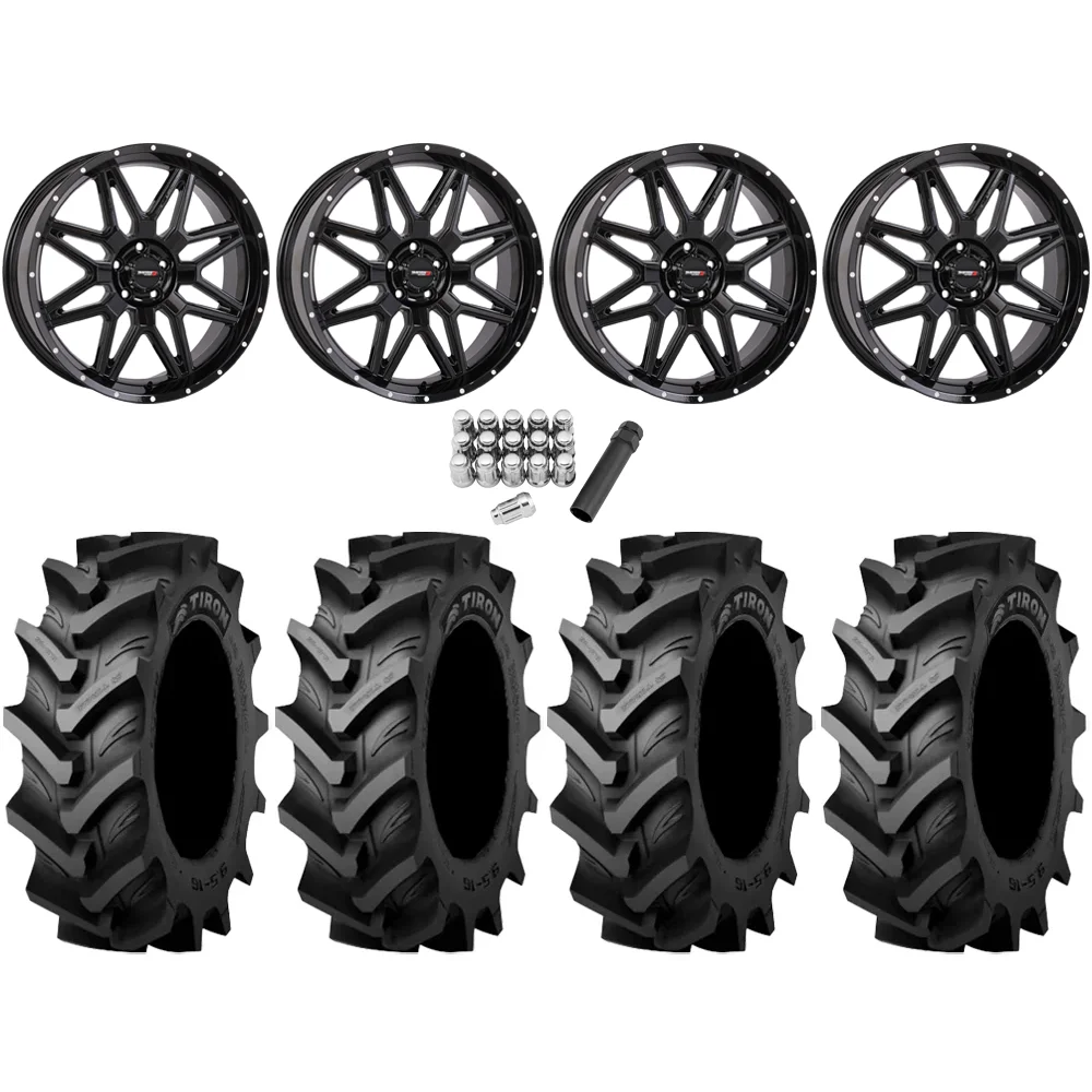 Tiron HS617 TT 37x9.5-20 Tires on ST-7 Gloss Black Wheels, complete kit