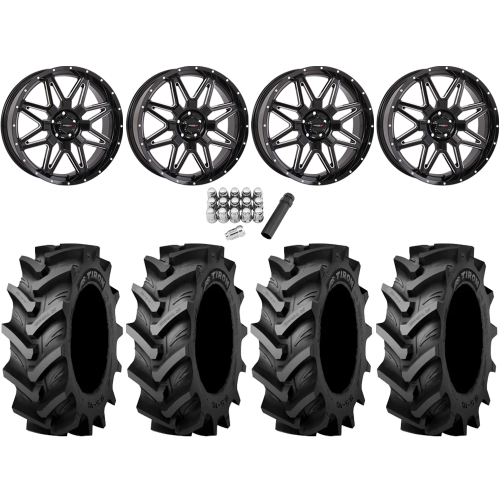 Tiron HS617 TT 37x9.5-20 Tires on ST-7 Gloss Black Milled Wheels