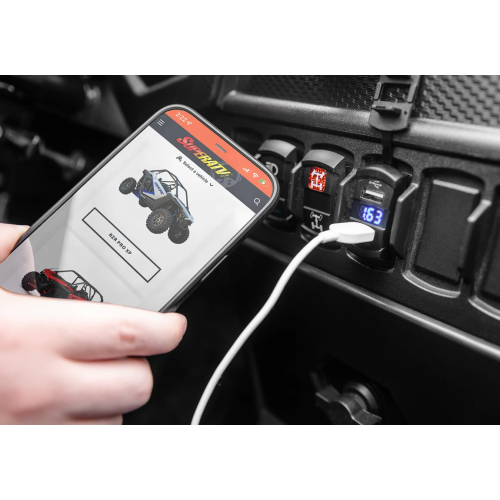 SuperATV 12 V UTV Voltmeter and Dual USB Charger