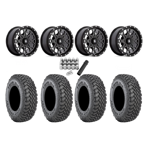 Toyo Open Country SxS M/T 32x9.5-R15 Tires on MSA M45 Portal Gloss Black Milled Wheels