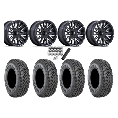 Toyo Open Country SxS M/T 32x9.5-R15 Tires on MSA M49 Creed Matte Black & Machined Wheels