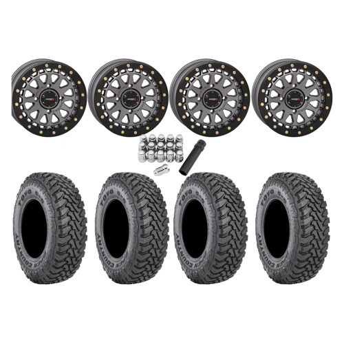 Toyo Open Country SxS M/T 32x9.5-R15 Tires on SB-6 Gunmetal Beadlock Wheels