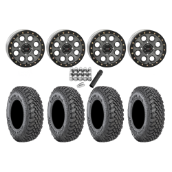 Toyo Open Country SxS M/T 32x9.5-R15 Tires on SB-7 Matte Titanium Beadlock Wheels Toyo Open Country SxS M/T 32x9.5-R15 Tires on SB-7 Matte Titanium Beadlock Wheels