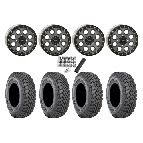 Toyo Open Country SxS M/T 32x9.5-R15 Tires on SB-7 Matte Titanium Beadlock Wheels Toyo Open Country SxS M/T 32x9.5-R15 Tires on SB-7 Matte Titanium Beadlock Wheels