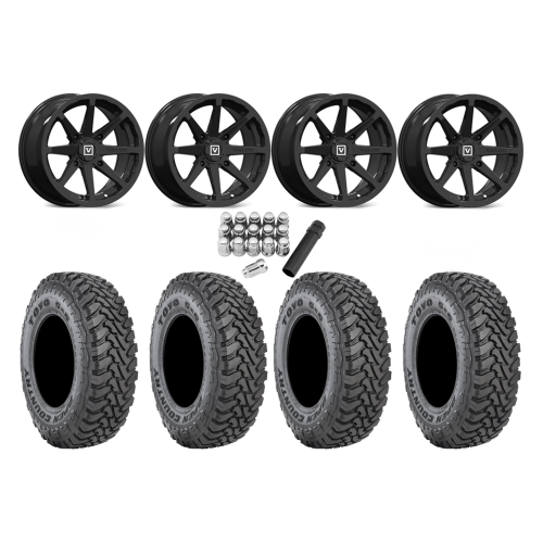 Toyo Open Country SxS M/T 32x9.5-R15 Tires on V01 Gloss Black Wheels